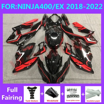 Motoros Egész Burkolat Készlet alkalmas Ninja400 EX400 EX Ninja 400 2018 2019 2020 2021 2022 2023 spoiler Karosszéria készlet piros fekete Kép