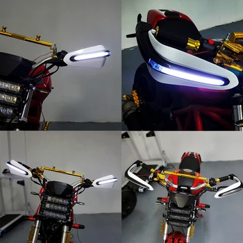 Motoros kezelni Kezét Őrök Kormány Handguards Motocross Kormányt Védelmező LED Lámpák suzuki gsr 600 Bmw K1200Lt Kép
