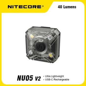 NITECORE NU05 V2 USB-C az Újratölthető 40Lumens Fényszóró Haver 4 Világítási Mód Tevékenység Kültéri/Kemping Kép