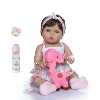 NPKCOLLECTION 47 CM újszülött bebe baba reborn baba-baba a napbarnított bőr teljes test szilikon Fürdő játék babák Xmas Gfit Kép