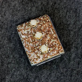Női Luxus Rose Cigarettatárca Rendelkezik, 20 Cigarettát Bájos Gyémánt Újdonság Hordozható Dohány-Ügy Kreatív, Magas Fokú Ajándékok Kép