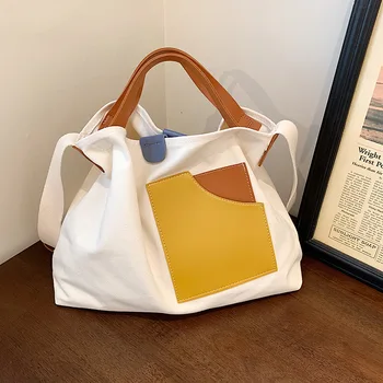 Női táskák Vásárló Totál Vászon Tervező Táskák Nagy Kapacitású Hölgyek Vásárlási Utazási Szilárd Kors Váll Női Táska Kép
