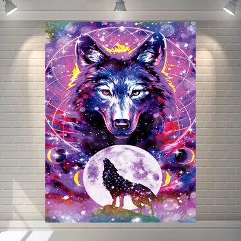 Pszichedelikus Állatok Farkas Tapestrys Falra Hippi Hátteret Gobelin Ruhával Vékony Ágytakaró Fali Szőnyegek Álom Terem Dekoráció Kép