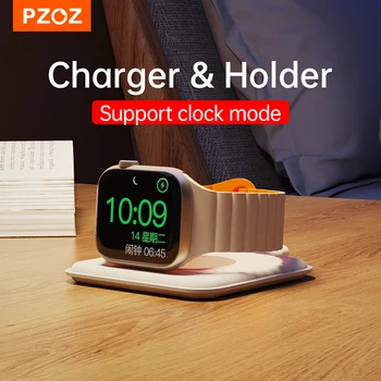 PZOZ USB C Típusú Apple Óra 8 7 6 5 4 3 2 SE Mini Mágneses Töltés Hordozható Vezeték nélküli Töltő Az iWatch Sorozat Dokkoló Állomás Kép