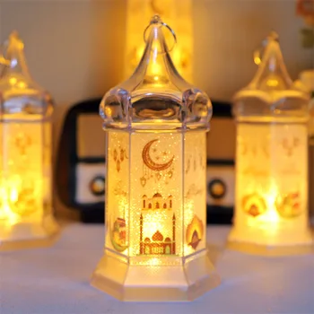 Ramadán Kareem Led Gyertya Lámpa Eid Mubarak Dekoráció Otthon Iszlám Muszlim Fél Szívességet Ellátási Eid Al-Fitr Díszek Lámpás Kép