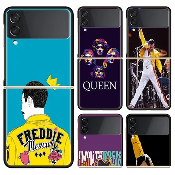 Rock Funky Freddie Mercury a Queen Telefon tok Samsung Galaxy Z Flip 5 Flip 4 3 5G Alapvetően Fekete coque közelében Kemény PC Luxus Fedezze Z Fli Kép