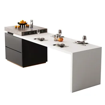 Rugalmas Multi-function Modern Asztalok Tri-color mesterséges testület Sziget étkező asztal Integrált Haza étkező asztal Kép
