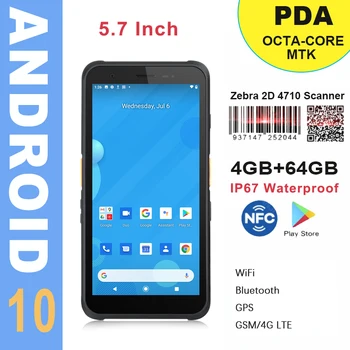 RUGLINE Android 10 4 GB 64 gb-os PDA Masszív Mobil Terminál PDA Szkenner 1D 2D QR Vonalkódot Lapolvasó Készlet Vezeték nélküli 4G GPS POS PDA Kép