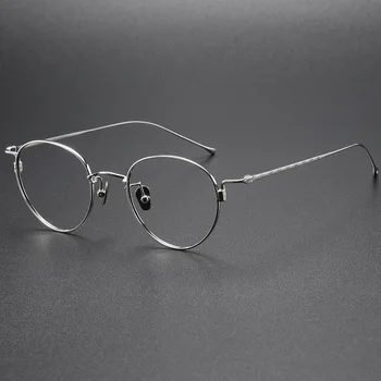 Rövidlátás olvas egyszerű, személyre szabott szemüveg Tervező tiszta titán alkalmi optikai szemüveg divat férfi szemüveg keret Kép