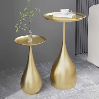 Skandináv Design Dohányzó Asztal Mobil Luxus Szép Kerek Minimalista Asztalkák Fém Arany Táblázat Basse De Szalon Lakások Bútorok Kép