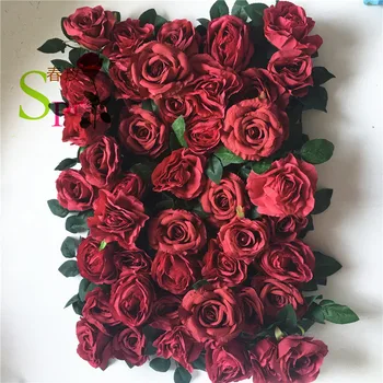 SPR Selyem Bazsarózsa Hortenzia Virág Fal Hátterekkel, A Romantikus Esküvői Fotózás Hátterekkel, Selyem Virág Panelek 40*60cm Kép