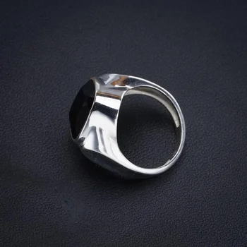 StarGems Természetes Fekete Onyx Kézzel Készített 925 Sterling Ezüst Gyűrű 6.5 F1761 Kép