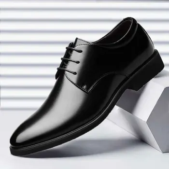 SZSGCN 2022 Újonnan Férfi Marhabőr Bőr Cipő Nagy Méretű 38-48 Növekvő Britis Bőr Office Shoes Férfi Magasság Bőr Cipő Kép
