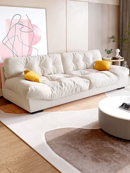 Szövet kanapé, nappali, kis lakás, egyszerű, modern technológia, ruhával felhő, fény luxus tofu blokk, ins, szél, gyapjú Kép