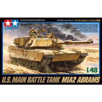 Tamiya 32592 1/48 AMERIKAI Harckocsi M1A2 Abrams Tank Közgyűlés Modell épületszerkezetek Statikus Játékok Készletek Hobbi DIY Kép
