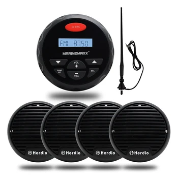 Tengeri Bluetooth Sztereó Hajó Rádió, FM-AM Vevő MP3 Lejátszó Audio 3 Inch 2 Módon Tengeri Vízálló Motoros Hangszóró + Antenna Kép
