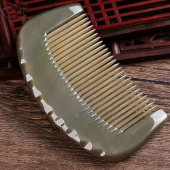 Természetes jak horn comb hordozható kis comb baba sűrű fésű foga elektrosztatikus hajhullás anti-hordozható fiú, lány ajándék Kép