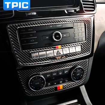 TPIC Belső Kiegészítők Szénszálas CD klímaberendezés Vezérlési Sík Matrica Autó A Mercedes GLE 2015-2018 Autó Stílus Kép