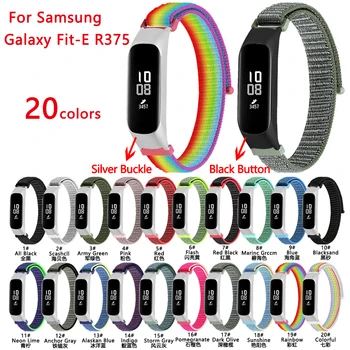 Tschick Vászon Nylon Hurok Watchband Heveder Samsung Galaxy Fit-E R375 Zenekar Csere Karkötő Fém Keret Karszalag Heveder Kép