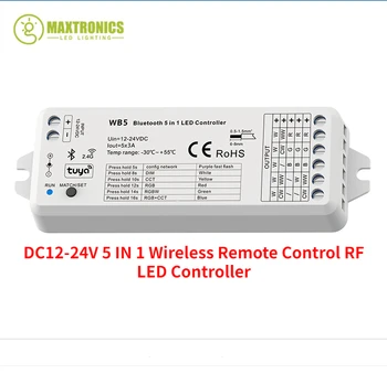 Tuya DC12-24V 5 AZ 1-ben Vezeték nélküli Távirányító RF LED Vezérlő RGB RGBW RGB+CCT színhőmérséklet Vagy egyszínű LED Szalagok Kép