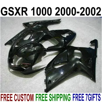 Tömörítés motorkerékpár spoiler készlet Suzuki gsxr1000 2000 2001 2002 fényes fekete burkolat meghatározott GSXR 1000 00 01 02 IU05 Kép