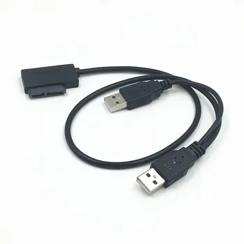 USB2.0-Mini Sata 7+6 13Pin Adapter Átalakító Kábel Laptop CD/DVD-ROM Vékony Meghajtó Kép