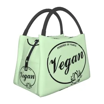Vegán Hajtott Növények Veganizmus Szigetelt Ebéd Táska Nők Hordozható Hűtő Hűtési Bento Box Munka, Utazás Kép