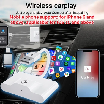 Vezeték nélküli CarPlay Adapter lPhone a Vezeték nélküli hálózat Automatikus Autós Adapter Android Vezeték nélküli Carplay Dongle Plug Play 5 ghz-es WiFi-Online Frissítés Kép