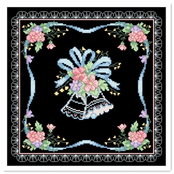 Virág bell cross stitch csomag hattyúk rózsa a szerelmesek házasság 18ct 14ct 11ct ruhával pamut szál hímzés DIY kézzel készített Kép