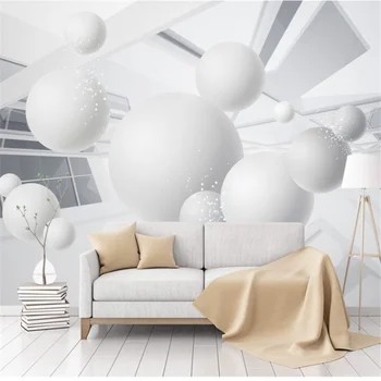 wellyu Egyedi falfestmény, modern, minimalista 3D három-dimenziós gömb geometriai freskó háttér nappali háttérképet Kép