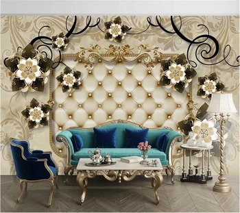 wellyu saját háttérképet Európai virágos mintás, puha táska háttér fal ékszerek háttérkép a hálószoba falai papírt olyan 3d Kép