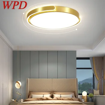 WPD Északi Mennyezeti Lámpa Kortárs Arany Kerek Lámpák Egyszerű Lámpatestek LED Otthon Élő ágyas Szoba Kép