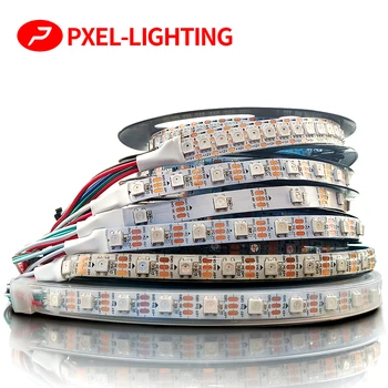 WS2815 WS2812B WS2811 LED szalag 5050 lámpa gyöngyök neonreklám okos pixel címezhető kettős jel RGB színes LED szalag Kép
