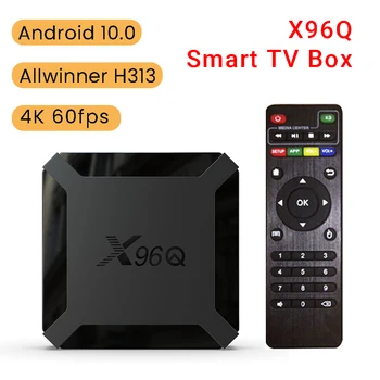 X96Q Smart TV Box Android 10.0 4K Allwinner H313 4K-s Set Top Box H. 265 HEVC Media Player 2.4 G WiFi 2GB 16GB Kép