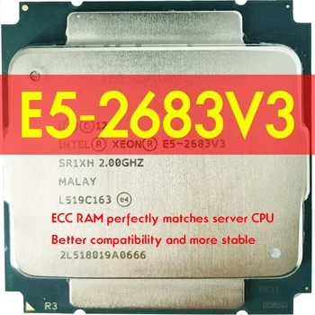 Xeon E5-2683 V3 PROCESSZOR E5-2683V3 E5 2683, 35M/2.0 G/14-Mag FCLGA2011-3 X99 DDR4 D4 Alaplapja Platform készlet Intel xeon Kép