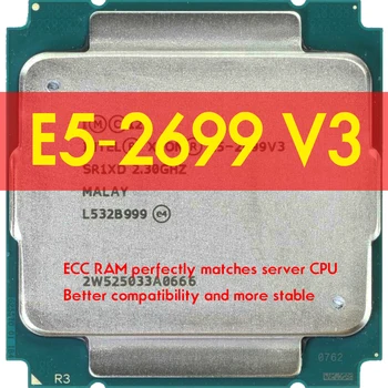 XEON E5 2699V3 E5 2699 V3 Processzor 2.3 Ghz-es, 18 Core jobb, mint LGA 2011-3 CPU HUANANZHI X99 F8 Alaplap A Készlet Intel Xeon Kép