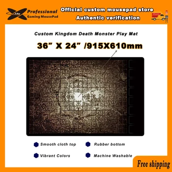 Xraypad Egyedi X-Raypad Királyság Halál Szörny Természetes Gumi Játszani Mat 915x610mm Ingyenes varrott Asztal Mat Kép