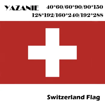 YAZANIE 60*90 cm/90*150cm/120*180cm/160*240cm Svájc Nemzeti Zászló Nagy Nyomtatási Svájci Dekoráció Világ Ország Egyéni Zászló Kép