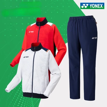 Yonex tennissport Jersey sport ruházat sportruházat badmintonnational csapat 2022 hosszú ujjú kabát férfi női kapucnis felső nadrág 80090CR Kép