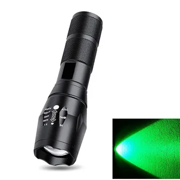 Zöld Fény, LED-es Zseblámpa Taktikai Nagyítás Fáklya 5-mód AAA 18650 Zseblámpa Torchlight Zöld LED Kemping Lámpa Vadászat Lámpa Kép