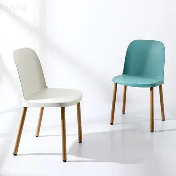 Északi kávézó vas alkalmi étkezési szék haza modern, egyszerű műanyag tárgyalási vissza szék, tanulói asztal szék lábát széklet sámli Kép