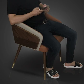 Északi Modern Minimalista Étkező Szék Luxus Kívül Fotel Magas Minőségű Vár Szék Kényelmes Silla Plegable Dekoráció Kép