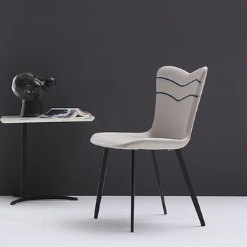 Északi étkező székek, minimalista háztartási könyvet, székek, bárszékek, háttámla székek, modern, világos luxus bőr művészeti székek Kép