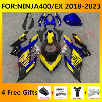 ÚJ ABS Motor Burkolat Készlet alkalmas Ninja400 EX400 EX Ninja 400 2018 2019 2020 2021 2022 2023 teljes spoiler szett kék, sárga Kép