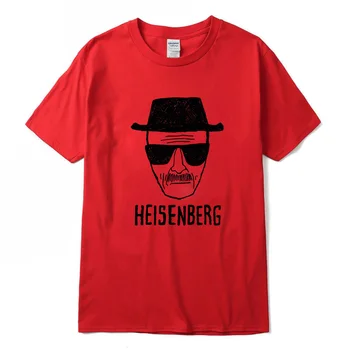Új alkalmi férfi divat, magas minőség, rövid ujjú pamut laza Heisenberg nyomtatott póló, alkalmi férfi póló vagány férfi Kép