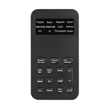 Új Hang Váltó Mini, Hordozható, 12 Hang Változó Modulátor Állítható Hang Funkciók Telefon Számítógép Hangkártya Mikrofon Eszköz Kép