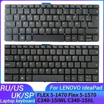 ÚJ orosz/US/UK/spanyol laptop billentyűzet Lenovo IdeaPad FLEX 5-1470 Flex 5-1570 C340 15IWL C340 15IIL Kép