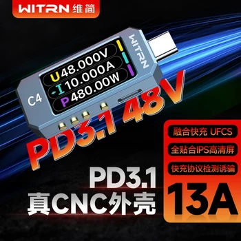 Új WITRN C4L teszter USB teszter voltmérő PD3.1 trükk EPR öregedés aktiválás 48V Kép