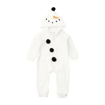Újszülött Lány Fiú 0-3Y Hacukában Őszi Téli Fuzzy Cipzárral Fehér Meleg Gyermek Overál kapucnis felső Ruha Kép
